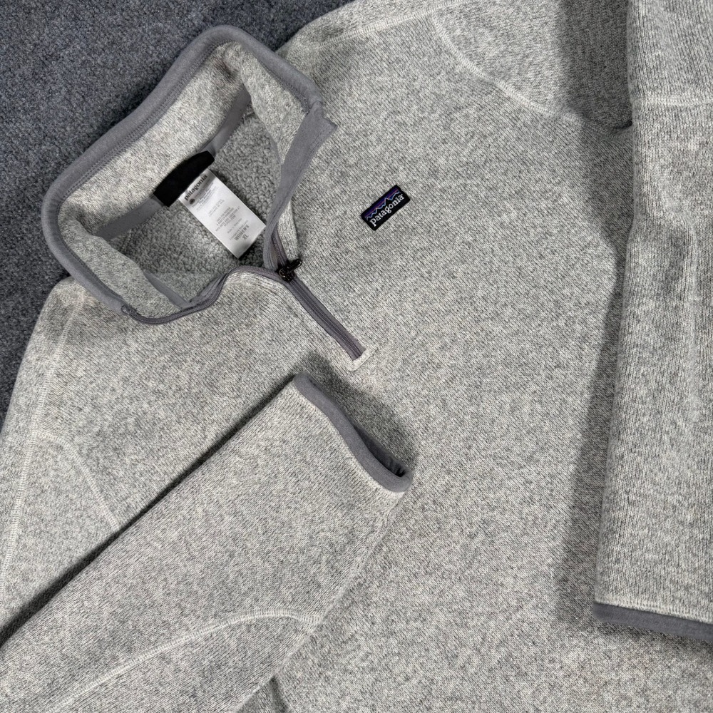 Patagonia Better Sweater 1/4 Zip Pullover Fleece Grey Heather Womens XL #4878